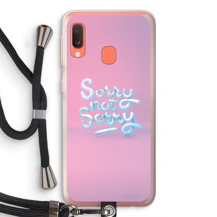 Sorry not sorry: Samsung Galaxy A20e Transparant Hoesje met koord