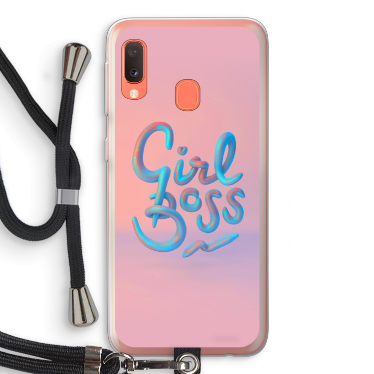Girl boss: Samsung Galaxy A20e Transparant Hoesje met koord