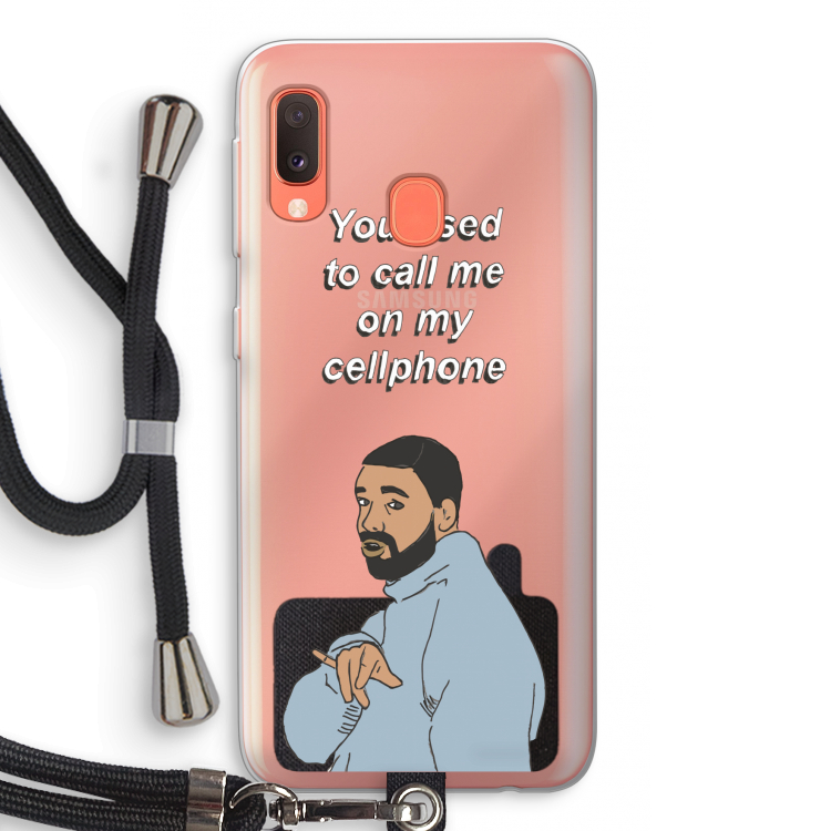 Hotline bling: Samsung Galaxy A20e Transparant Hoesje met koord