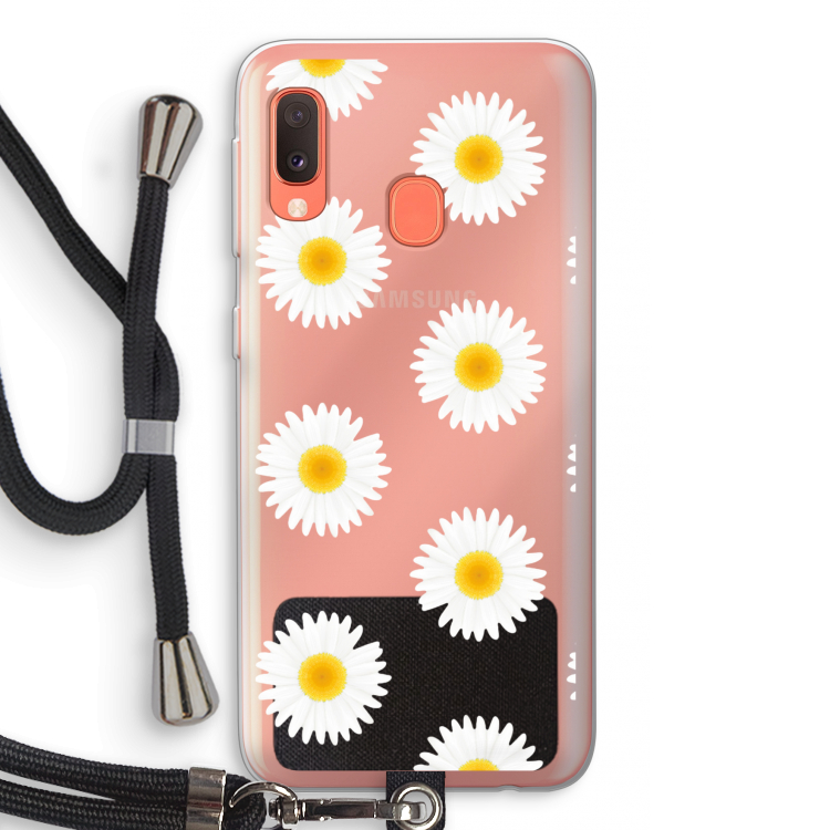 Margrietjes: Samsung Galaxy A20e Transparant Hoesje met koord