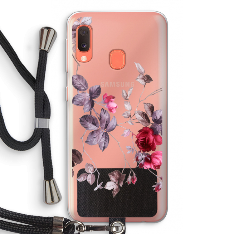 Mooie bloemen: Samsung Galaxy A20e Transparant Hoesje met koord
