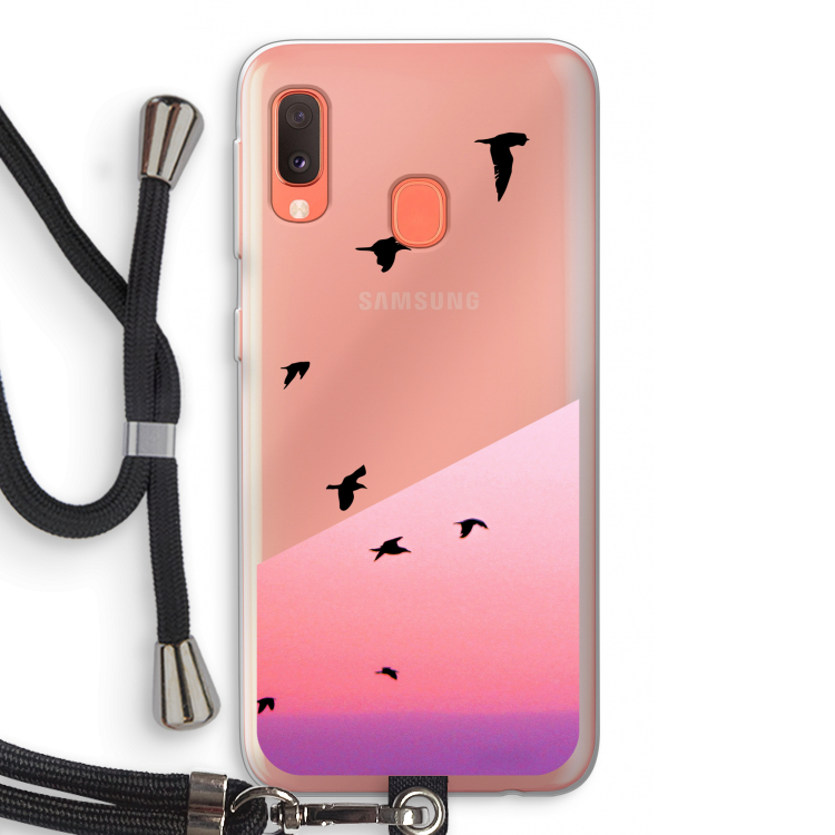 Fly away: Samsung Galaxy A20e Transparant Hoesje met koord