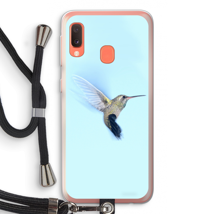 Kolibri: Samsung Galaxy A20e Transparant Hoesje met koord