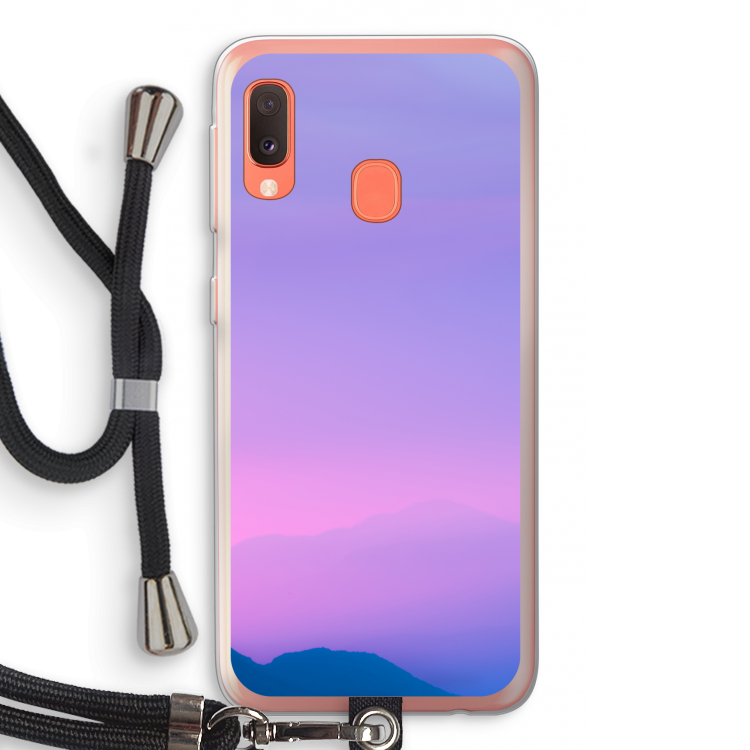 Sunset pastel: Samsung Galaxy A20e Transparant Hoesje met koord