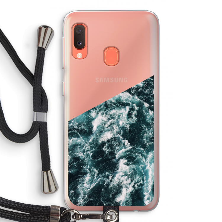 Zee golf: Samsung Galaxy A20e Transparant Hoesje met koord