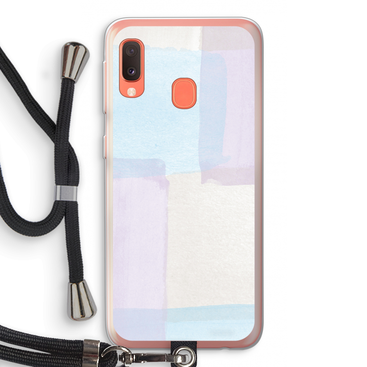 Square pastel: Samsung Galaxy A20e Transparant Hoesje met koord