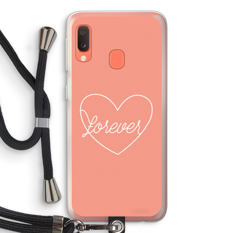 Forever heart: Samsung Galaxy A20e Transparant Hoesje met koord