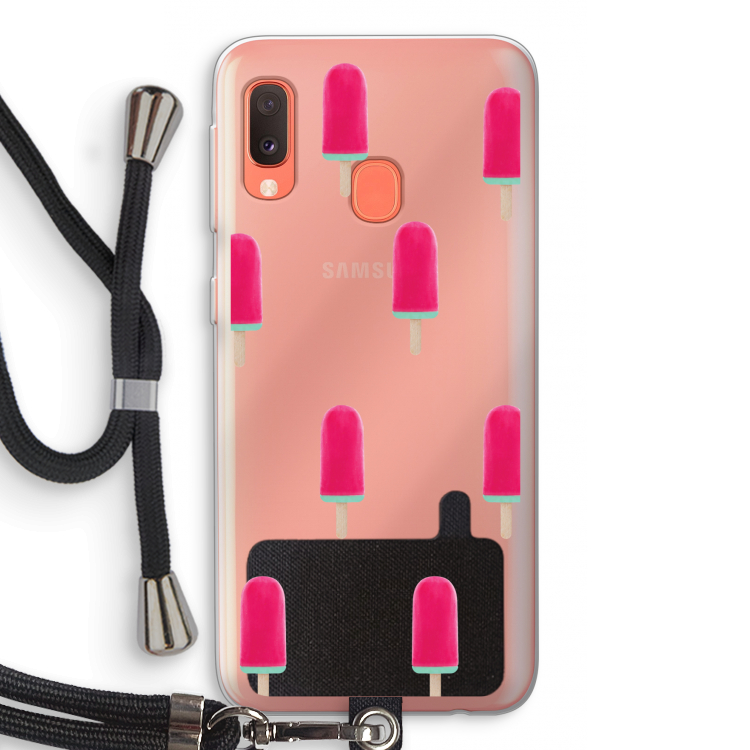 Waterijsje: Samsung Galaxy A20e Transparant Hoesje met koord