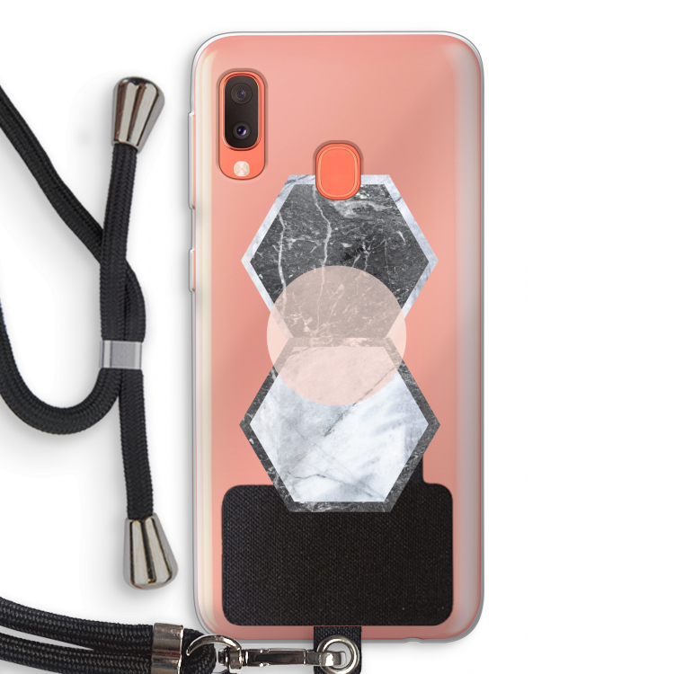 Creatieve toets: Samsung Galaxy A20e Transparant Hoesje met koord