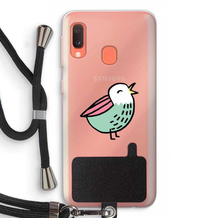 Birdy: Samsung Galaxy A20e Transparant Hoesje met koord