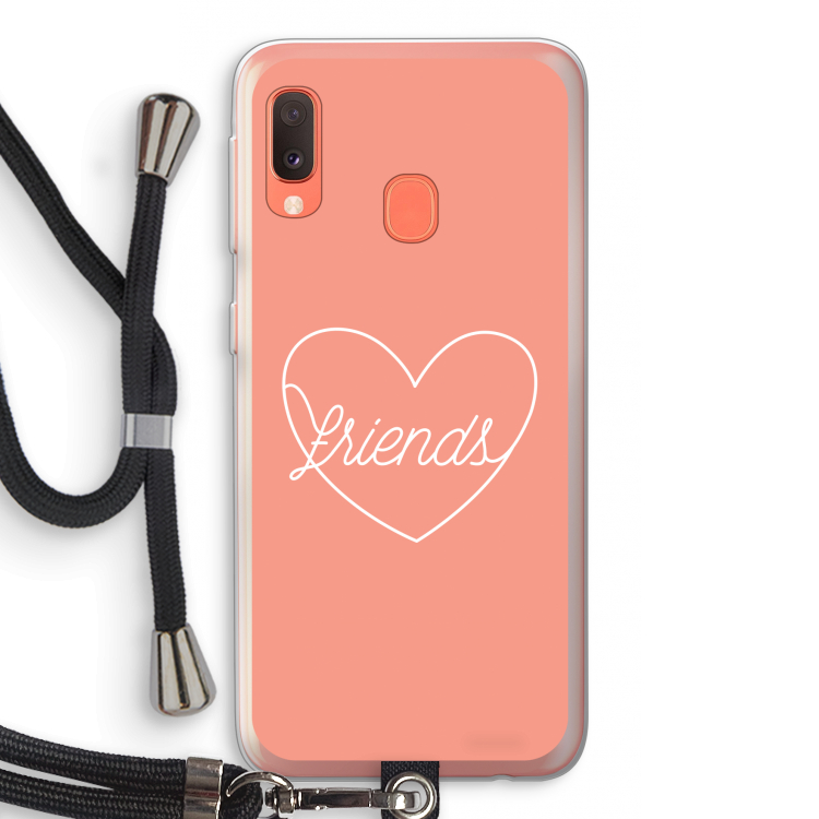 Friends heart: Samsung Galaxy A20e Transparant Hoesje met koord