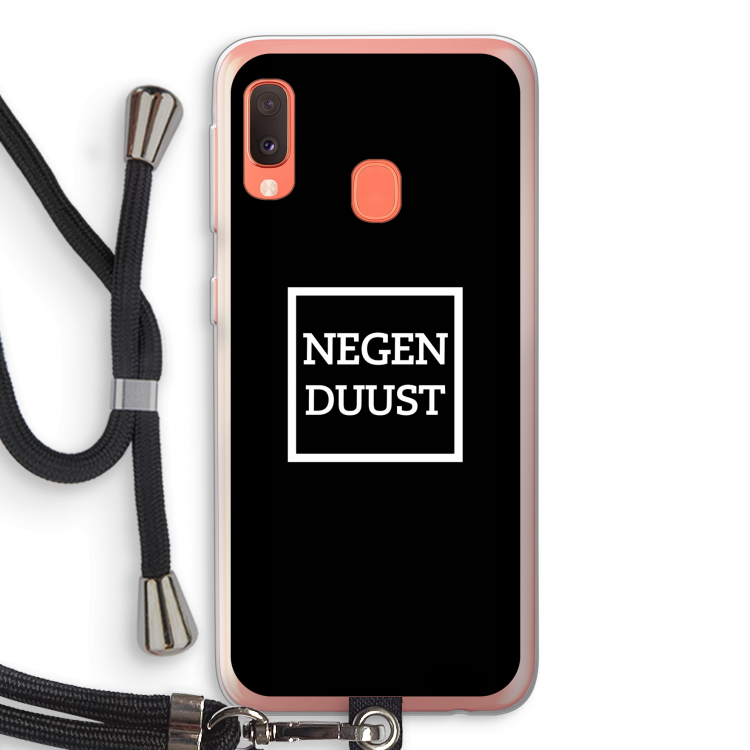 Negenduust black: Samsung Galaxy A20e Transparant Hoesje met koord