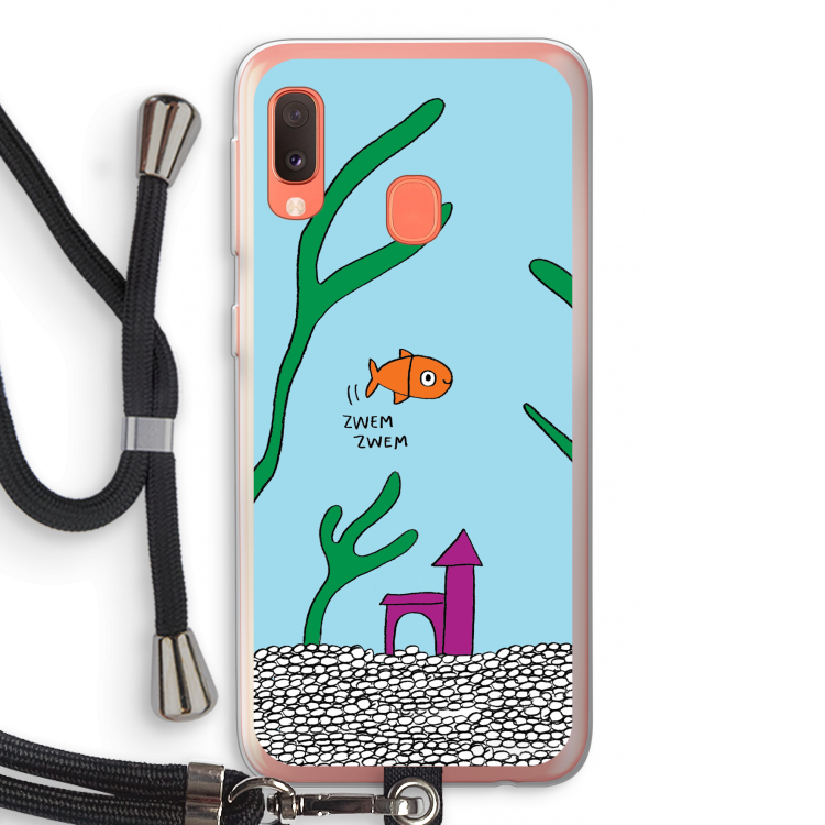 Aquarium: Samsung Galaxy A20e Transparant Hoesje met koord