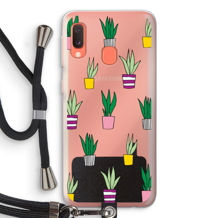 Sanseveria: Samsung Galaxy A20e Transparant Hoesje met koord