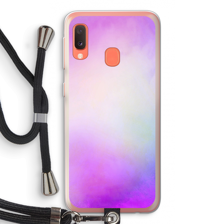 Clouds pastel: Samsung Galaxy A20e Transparant Hoesje met koord