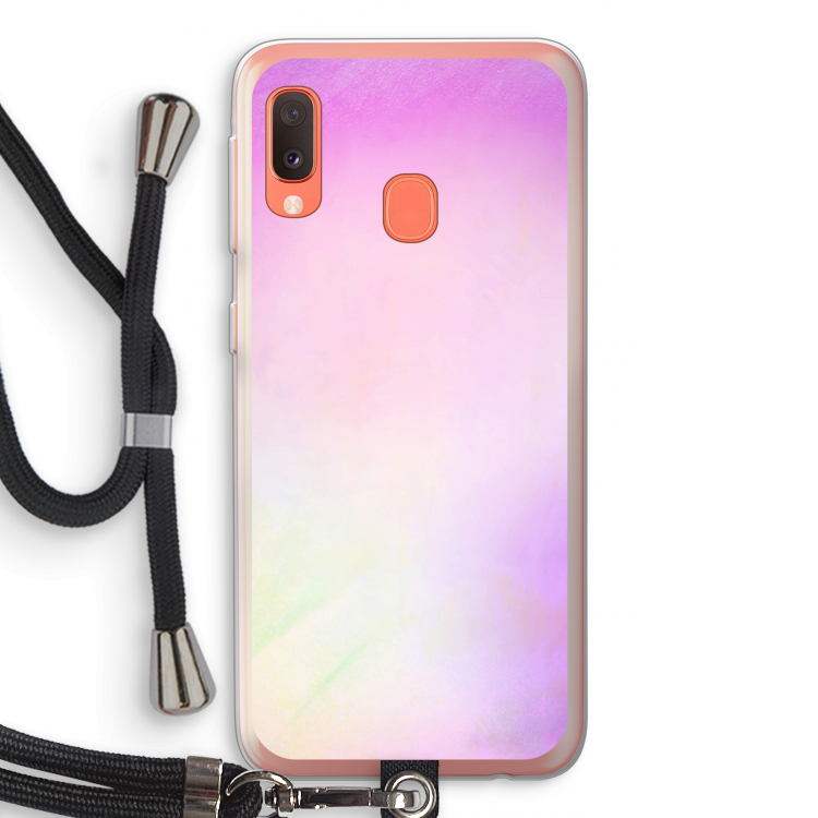 Flow mist pastel: Samsung Galaxy A20e Transparant Hoesje met koord