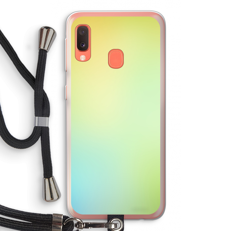 Minty mist pastel: Samsung Galaxy A20e Transparant Hoesje met koord