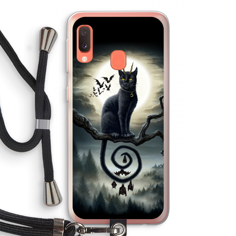 Moonlight Companions: Samsung Galaxy A20e Transparant Hoesje met koord