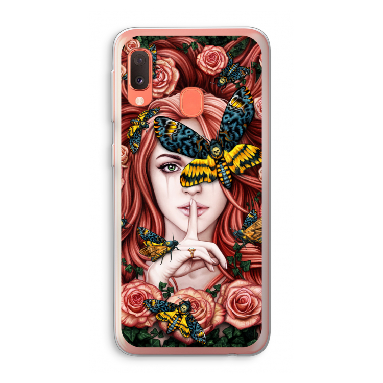 Lady Moth: Samsung Galaxy A20e Transparant Hoesje