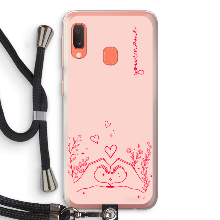 Love is in the air: Samsung Galaxy A20e Transparant Hoesje met koord