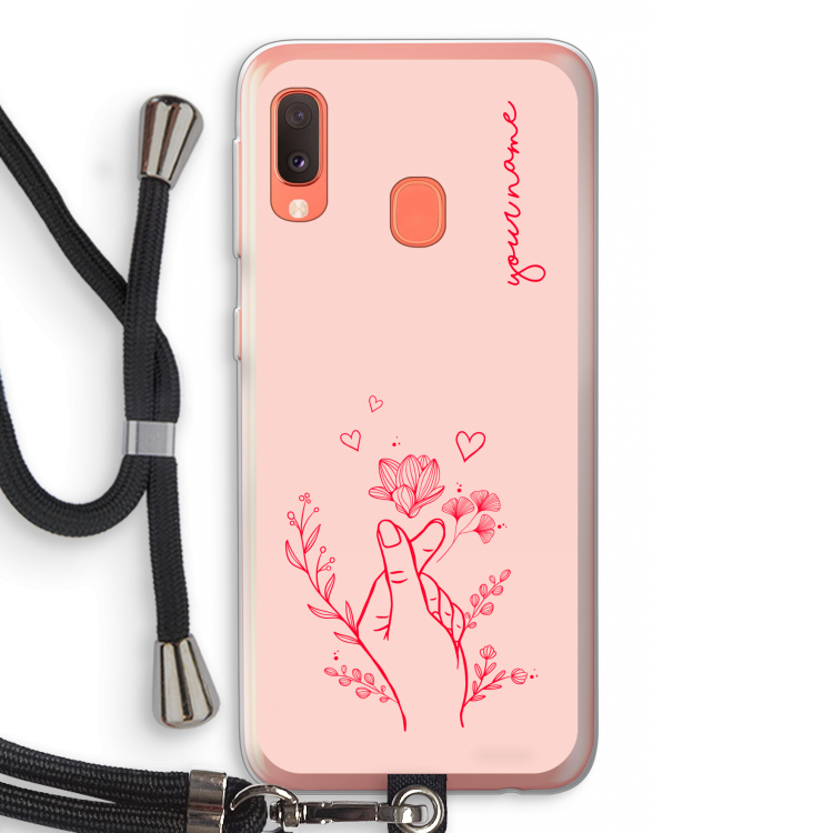 Giving Flowers: Samsung Galaxy A20e Transparant Hoesje met koord