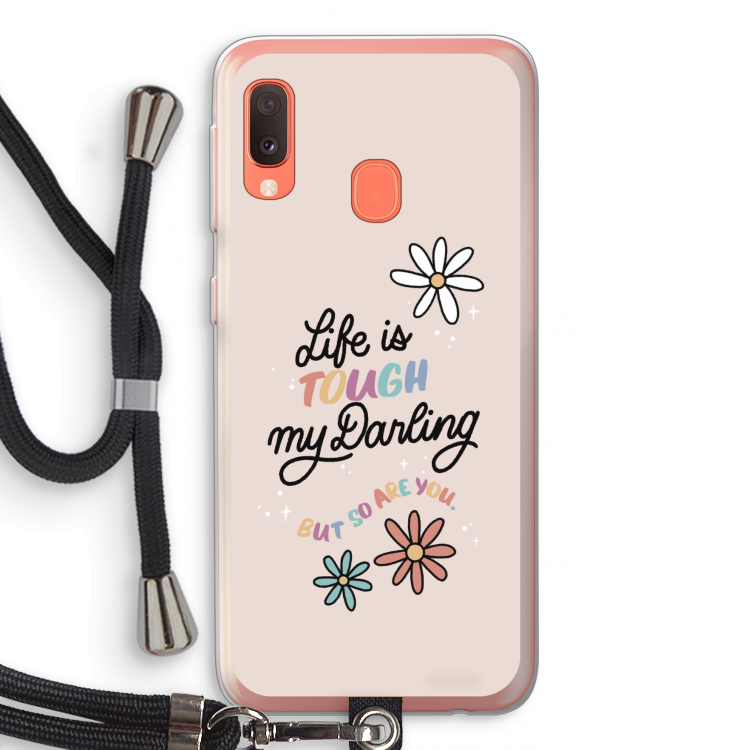 Tough Life: Samsung Galaxy A20e Transparant Hoesje met koord