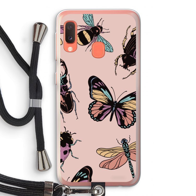 Tiny Bugs: Samsung Galaxy A20e Transparant Hoesje met koord