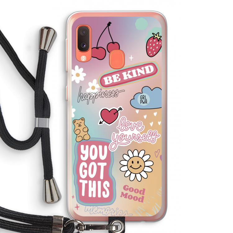 Positivity: Samsung Galaxy A20e Transparant Hoesje met koord
