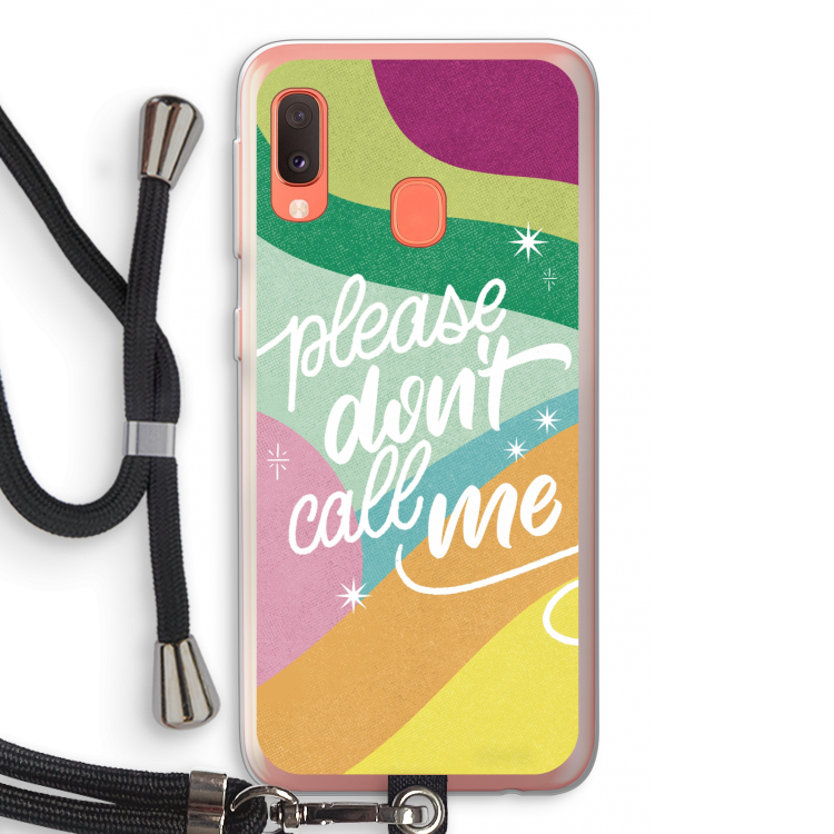Don't call: Samsung Galaxy A20e Transparant Hoesje met koord