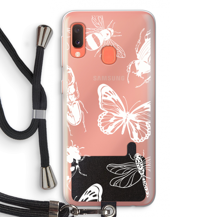 Tiny Bugs: Samsung Galaxy A20e Transparant Hoesje met koord