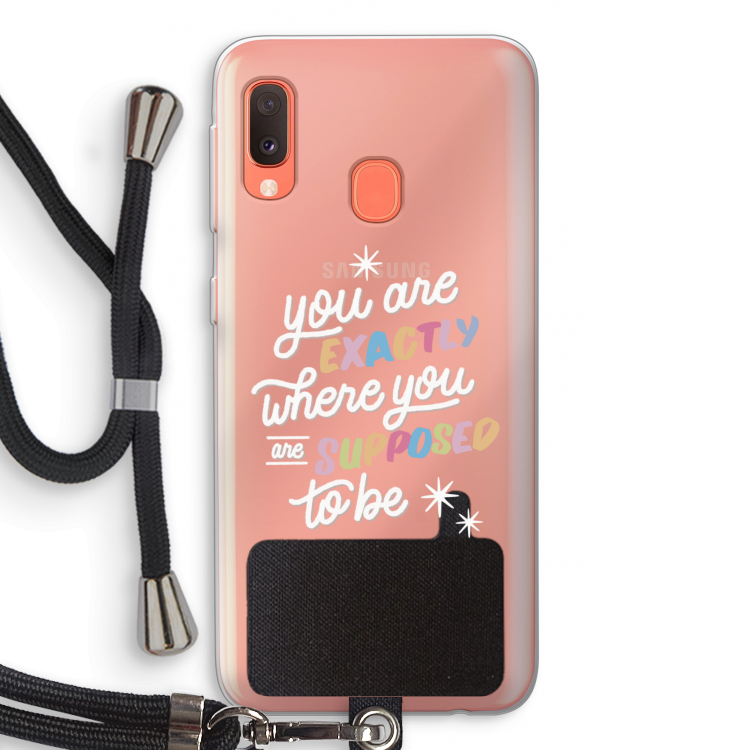 Right Place: Samsung Galaxy A20e Transparant Hoesje met koord