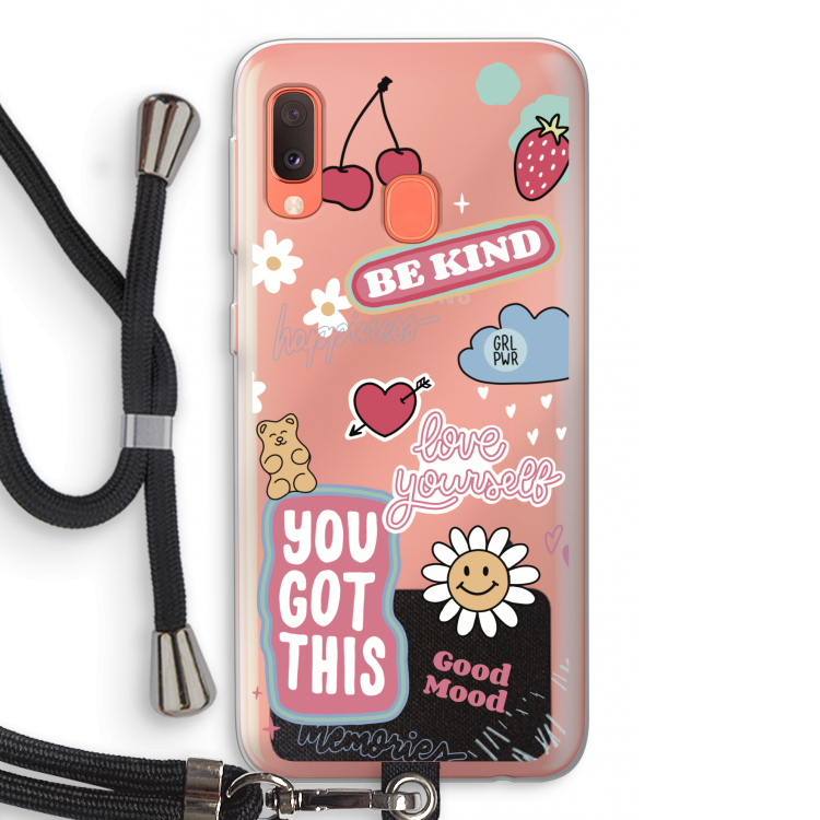 Positivity: Samsung Galaxy A20e Transparant Hoesje met koord