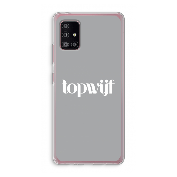 Topwijf Grijs Wit: Samsung Galaxy A51 5G Transparant Hoesje