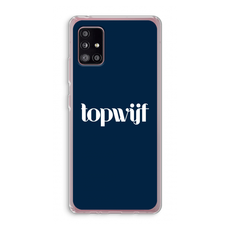 Topwijf Navy: Samsung Galaxy A51 5G Transparant Hoesje