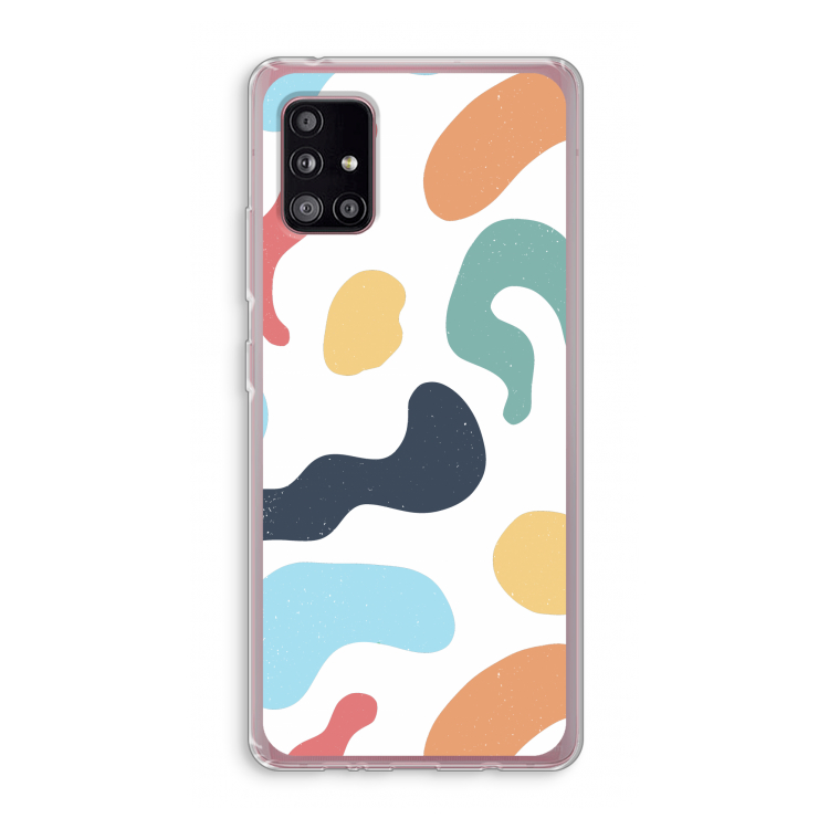 Memphis Shapes Blue: Samsung Galaxy A51 5G Transparant Hoesje