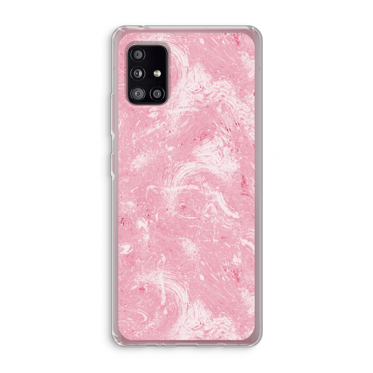 Abstract Painting Pink: Samsung Galaxy A51 5G Transparant Hoesje