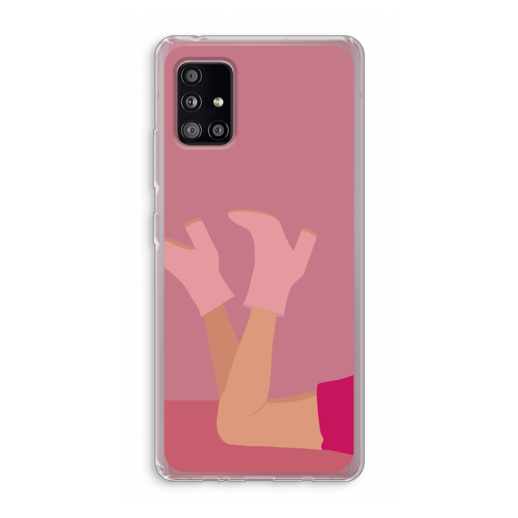 Pink boots: Samsung Galaxy A51 5G Transparant Hoesje