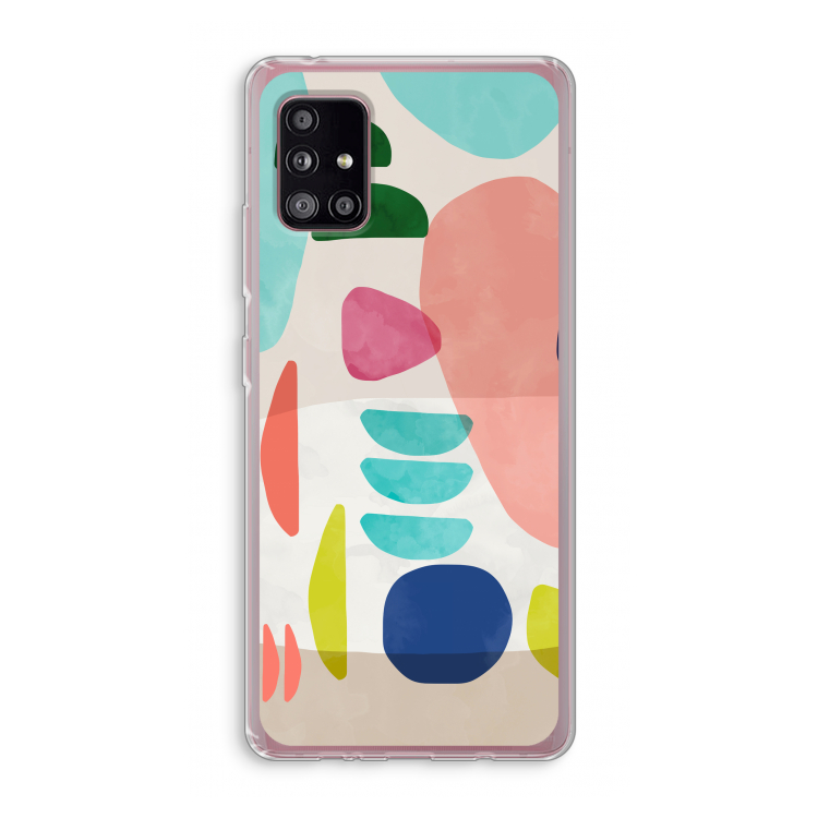 Bold Rounded Shapes: Samsung Galaxy A51 5G Transparant Hoesje