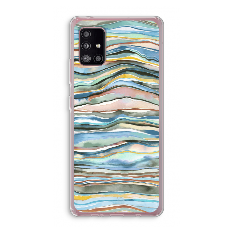 Watercolor Agate: Samsung Galaxy A51 5G Transparant Hoesje