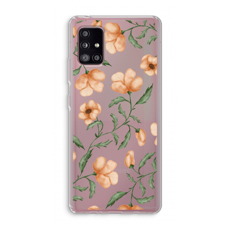 Peachy flowers: Samsung Galaxy A51 5G Transparant Hoesje