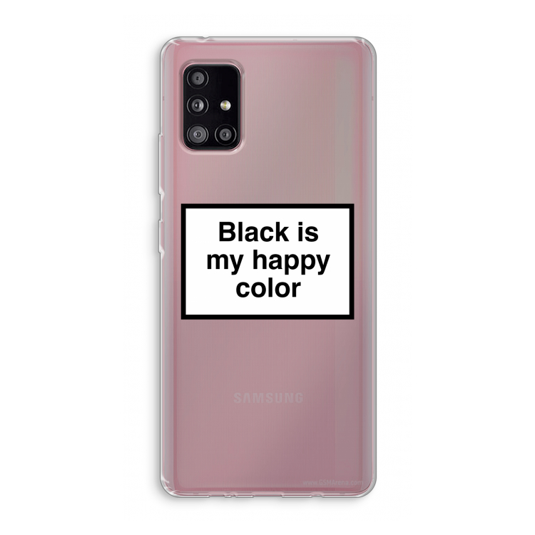 Black is my happy color: Samsung Galaxy A51 5G Transparant Hoesje