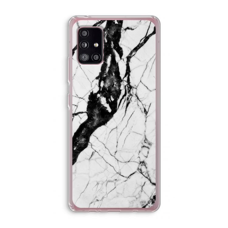 Witte marmer 2: Samsung Galaxy A51 5G Transparant Hoesje