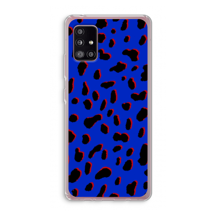 Blue Leopard: Samsung Galaxy A51 5G Transparant Hoesje