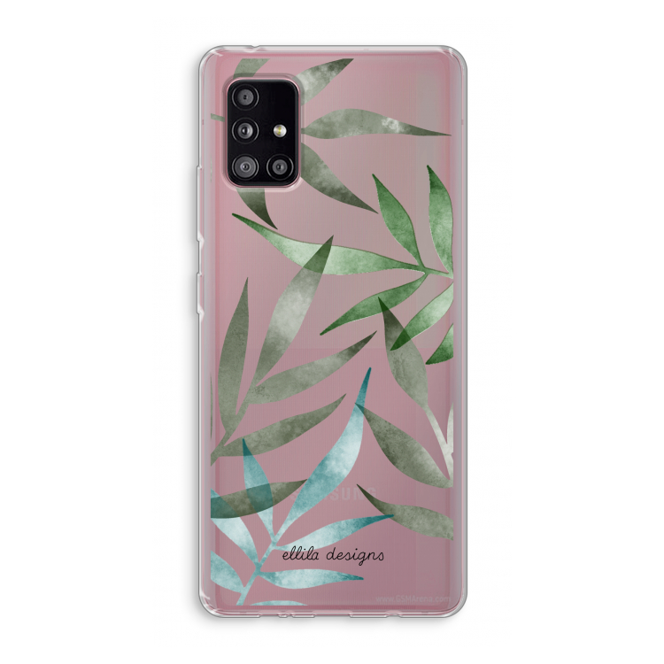 Tropical watercolor leaves: Samsung Galaxy A51 5G Transparant Hoesje