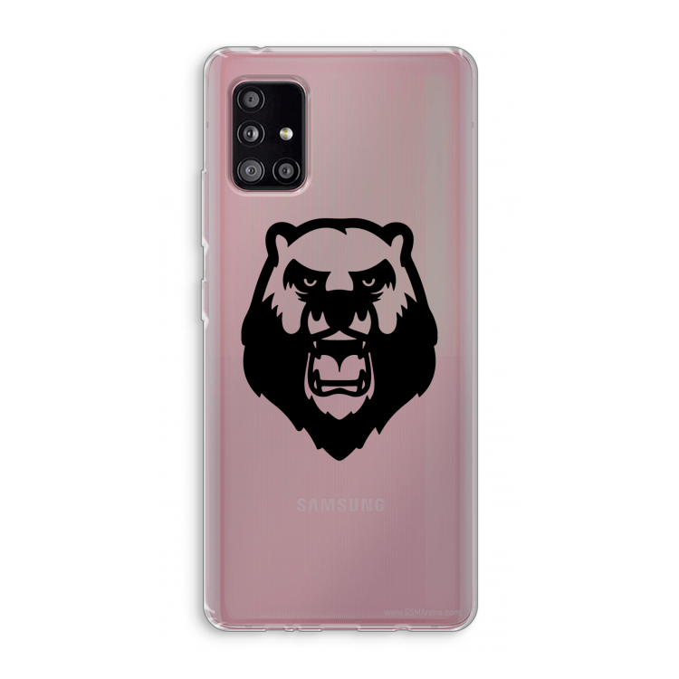 Angry Bear (black): Samsung Galaxy A51 5G Transparant Hoesje