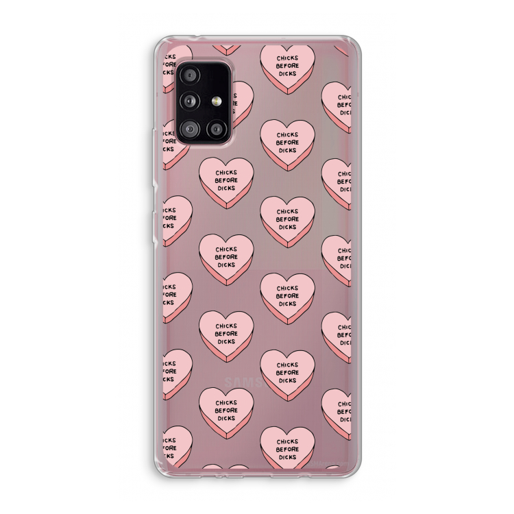 Chicks before dicks: Samsung Galaxy A51 5G Transparant Hoesje