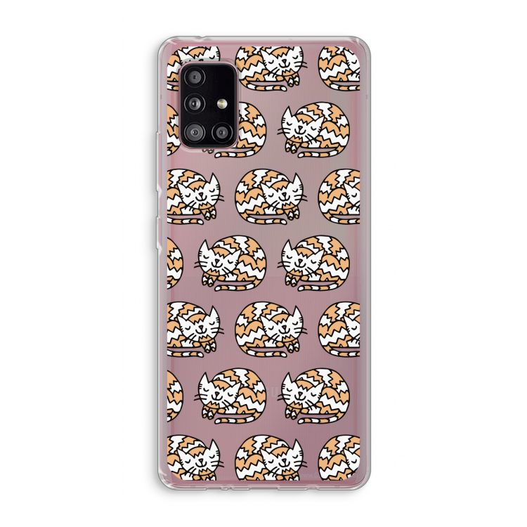 Slapende poes: Samsung Galaxy A51 5G Transparant Hoesje