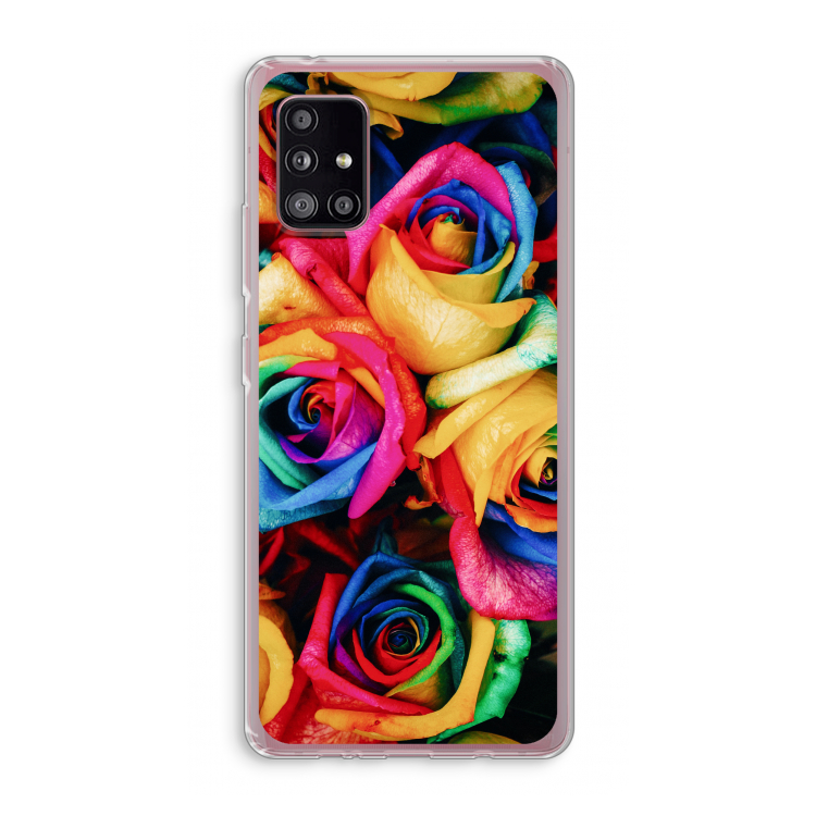Neon bloemen: Samsung Galaxy A51 5G Transparant Hoesje