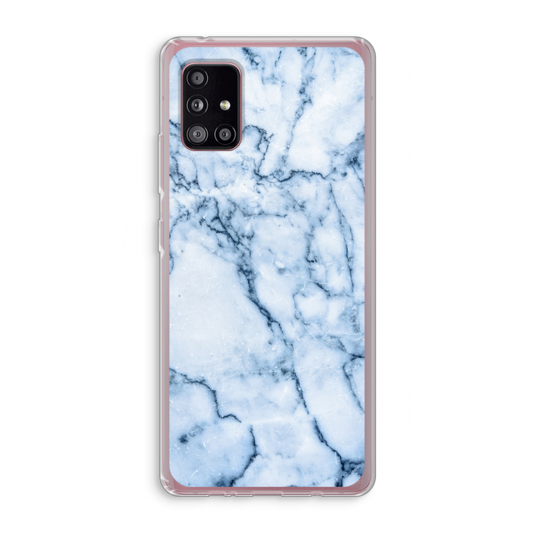 Blauw marmer: Samsung Galaxy A51 5G Transparant Hoesje