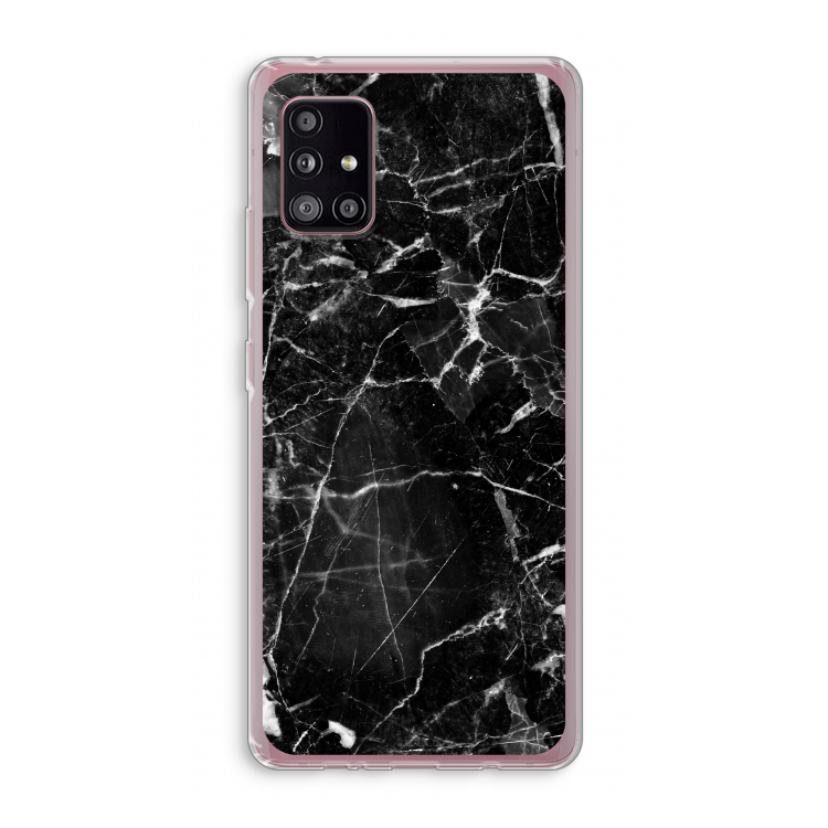 Zwart Marmer 2: Samsung Galaxy A51 5G Transparant Hoesje